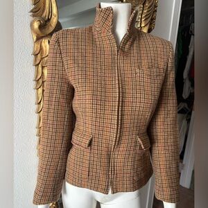 Ralph Lauren Equestrian wool houndstooth blazer 8p